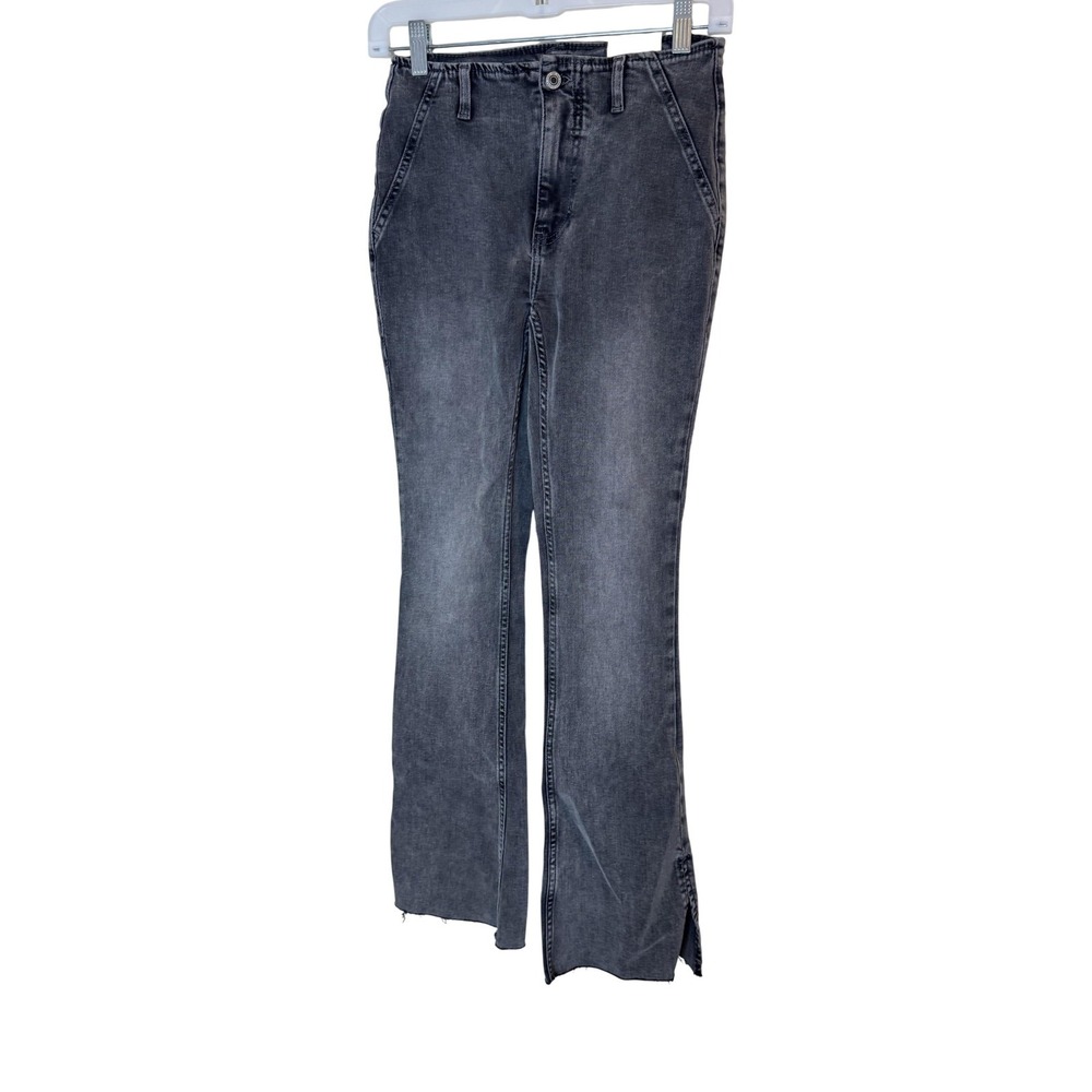 We The Free Level Up Slit Bootcut Jeans Womens 26 Charcoal‎ Gray Denim Stretch